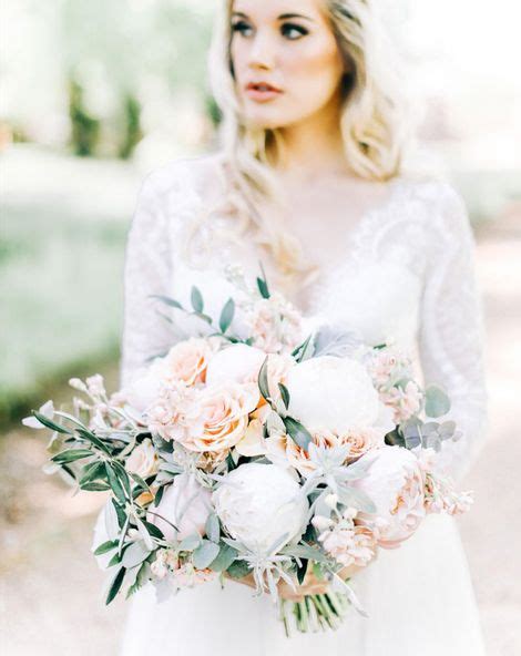 Fairytale Wedding Ideas With Lace Wedding Dress Peony And Rose Bouquet