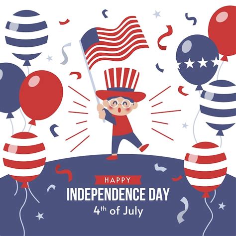 Free Vector Flat 4th Of July Independence Day Illustration