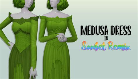 Medusa Dress By Renorasims Dress Sims 4 Sims Four