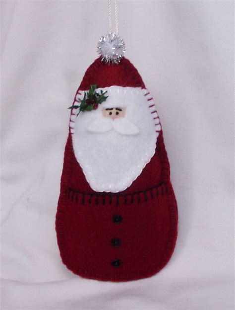 Santa Gift Card Holder Ornament With Pocket Etsy