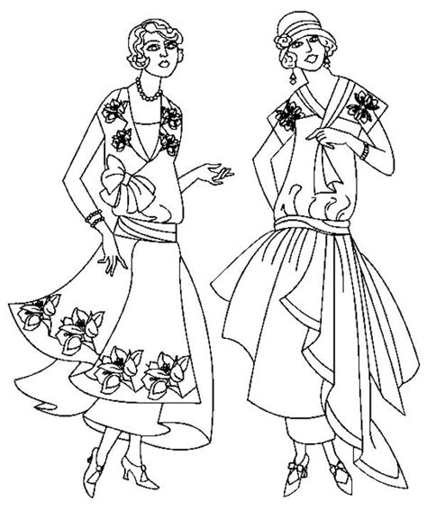 Twin Fashion Model Coloring Page Coloring Sky