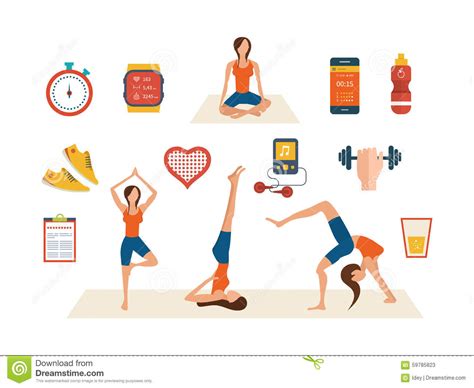 Concept Of Healthy Lifestyle Fitness And Physical Stock Vector