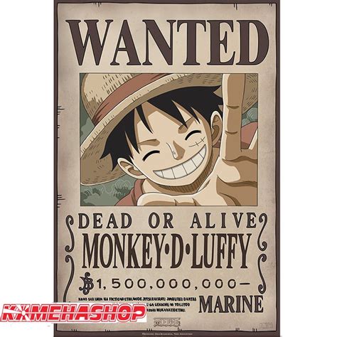 Daftar buronan buat lencana anda. Poster Wanted Luffy Nouvelle Prime