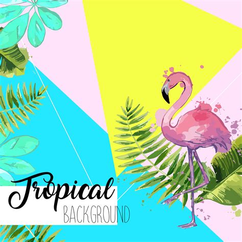 Tropical Leaves And Flamingo Summer Banner 362985 Vector Art At Vecteezy