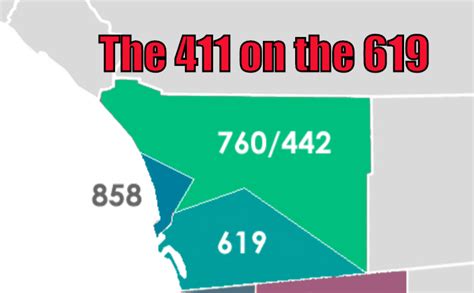 619 Area Code Map United States Map