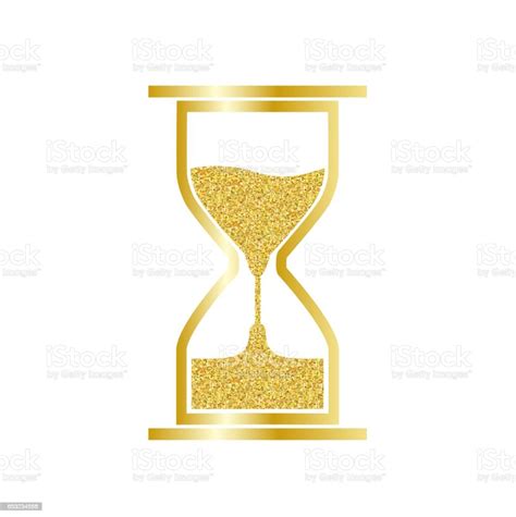 Gold Hourglass Isolated On A White Background Stock Illustration