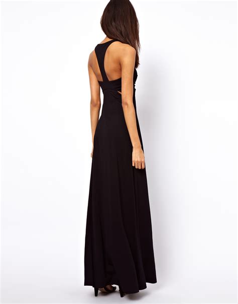Asos Maxi Dress With Cowl Back In Black Lyst