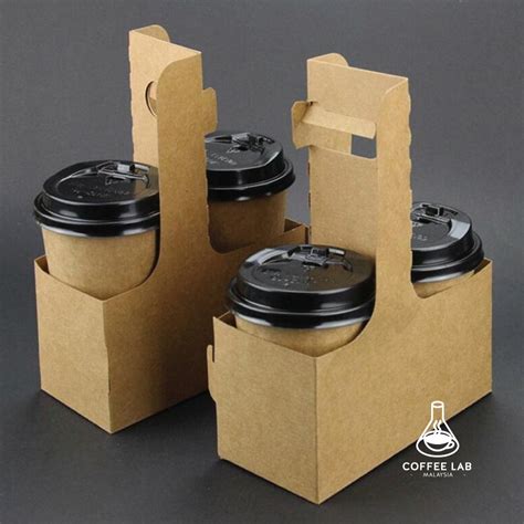 Disposable Take Away Kraft Paper Coffee Paper Cup Holdercup Carrier