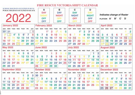 Shift Calendars Ufu Victoria