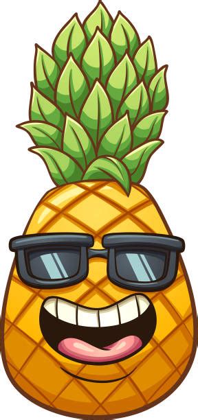 Pineapple With Sunglasses Illustrations Royalty Free