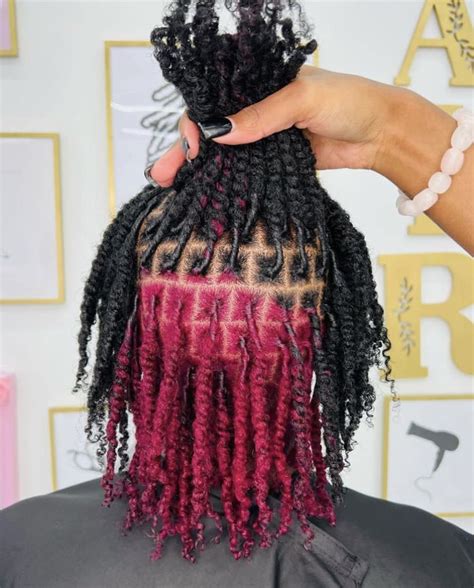 Locs With Pink Peekaboo Hair Color For Black Hair Locs Hairstyles