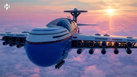 Giant Nuclear Powered Flying Hotel With Swimming Pool Carries 5000