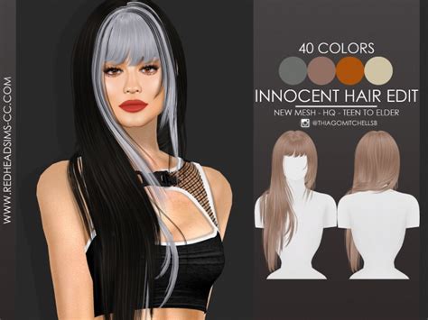 Innocent Hair Edit By Thiago Mitchell At Redheadsims Sims 4 Updates