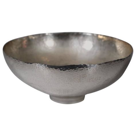 Wholesale 2017 designer happy hunting personalized paw print no spill stainless steel dog food bowl item number: Hammered Silver Plated Stainless Steel Bowl For Sale at ...