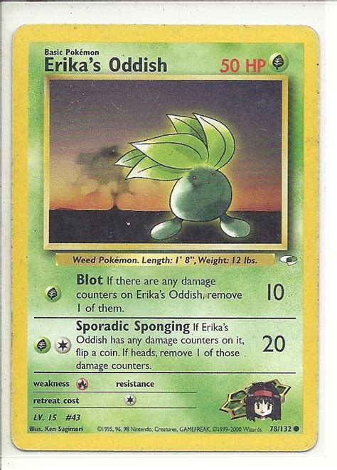 $9.5 and other cards from pokemon coins, pi. (PK-390)+2000+Pokemon+card+#78/132:+Erika's+Oddish | Pokemon cards, Pokemon, Hero