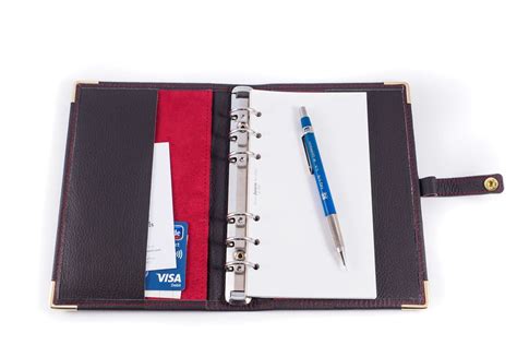 Filofax Folder Leather A6 Organiser Diary Planner Embossed Grained
