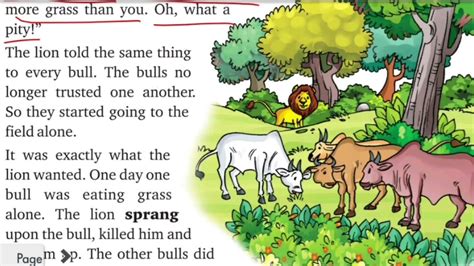 The Lion And The Bulls Moral Story English Short Story English