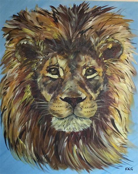 Brave Heart Lion Art Acrylics Kelly Goss Art Lion Painting