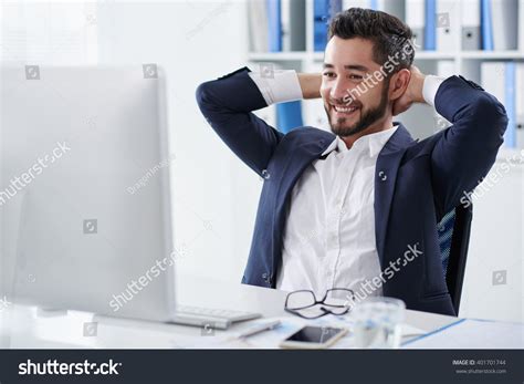 Smiling Manager Happy Results His Work Stock Photo 401701744 Shutterstock
