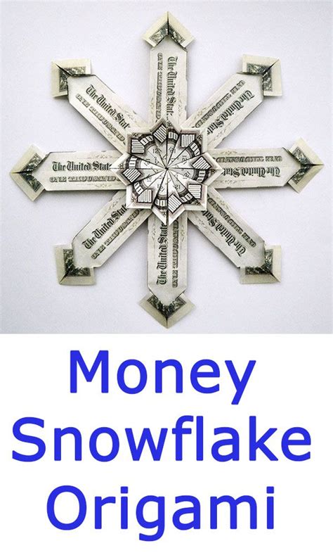 Money Snowflake Christmas Decoration Origami Dollar Tutorial Diy