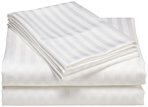 1000tc 100egyptian Cotton 4pcs Sheet Set White Stripe King Size