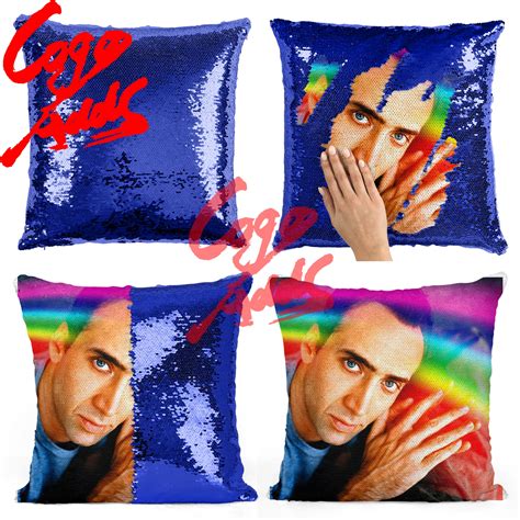 Nicolas Cage Rainbow Sequin Pillow Sequin Pillowcase Two Color