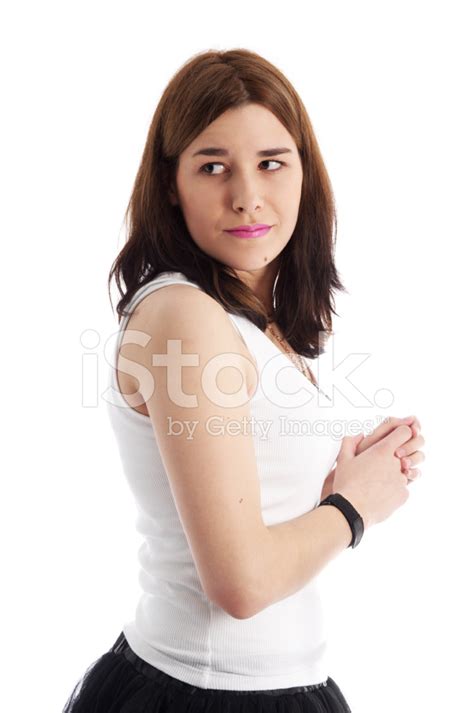 Teenager Looks Over Shoulder Worried Stock Photo Royalty Free