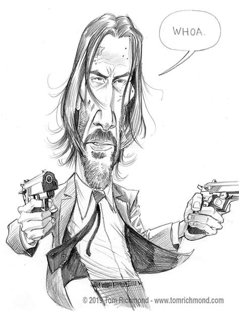 Sketch Othe Week Keanu Reeves Caricature Sketch Portrait Cartoon