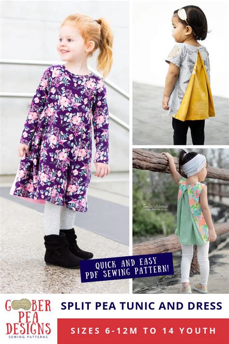 Pdf Sewing Pattern Split Pea Tunic And Dress Easy To Follow Beginner