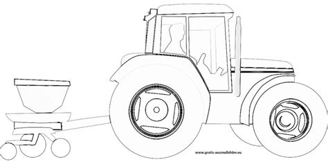 Bruder traktor trecker steyr cvt 170 mit frontgewicht. Traktor mit Anhänger - Gratis Ausmalbild