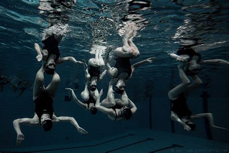 Underwater Photography Of Synchronized Swimming Training Team Czech Republic Open Make Up