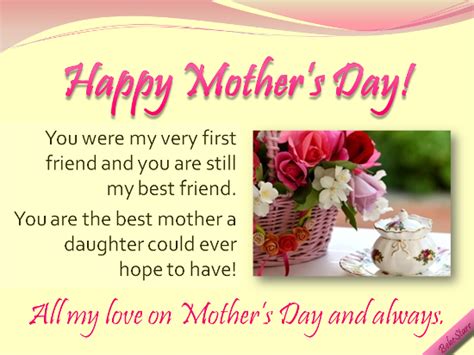 Happy Mothers Day To My Best Friend Free Love You Mom Ecards 123