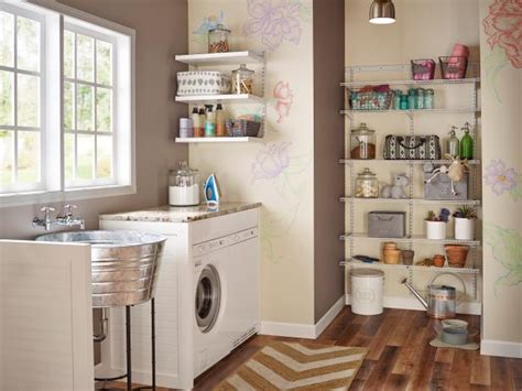 Not every laundry room will have the space for dedicated cabinets, but if you can fit them in, they'll seriously use the vertical and horizontal space available on your walls to maximize your storage (with shelves). 10 Clever Storage Ideas for Your Tiny Laundry Room | HGTV ...