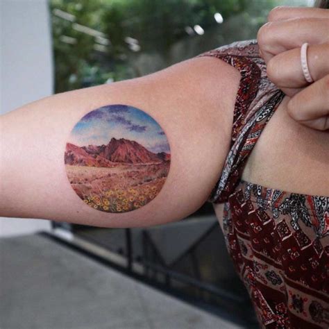 Desert Mountains By Eva Krbdk Landscape Tattoo Tattoos Sleeve Tattoos