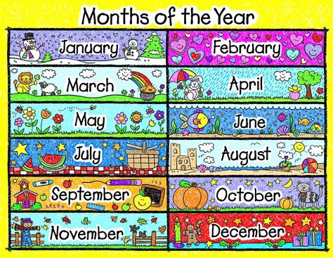 Free Printable Months Of The Year Poster Printable Te