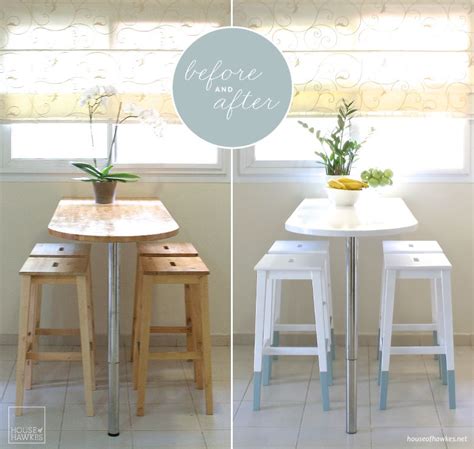 A dining room is a room for consuming food. Mini kitchen makeover: paint-dipped IKEA chairs | Kitchen ...