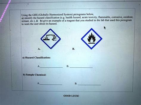 Solved Using The Ghs Globally Harmonized System Pictograms Below
