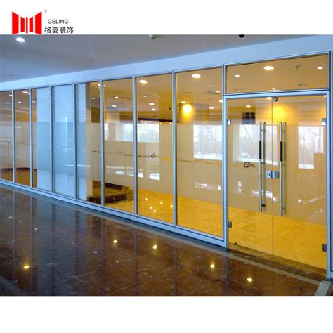 Frosted Glass Office Partition Wall 38 44db Noise Cancelling Wall Dividers