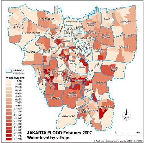Map Of Jakarta After The Flood Disaster In 2007 Source United Nations