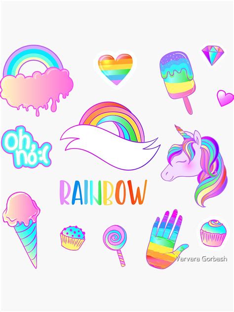 Rainbow Stickers Sticker For Sale By Varka Redbubble