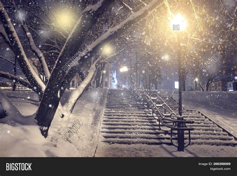 Winter Park Night Image And Photo Free Trial Bigstock