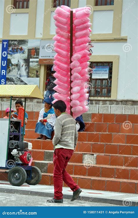 Cotton Candy Vendor At Inti Raymi Editorial Photo Image Of Cotacachi