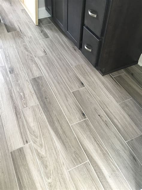 Love This Floor In 2020 Gray Wood Tile Flooring Wood Tile Bathroom