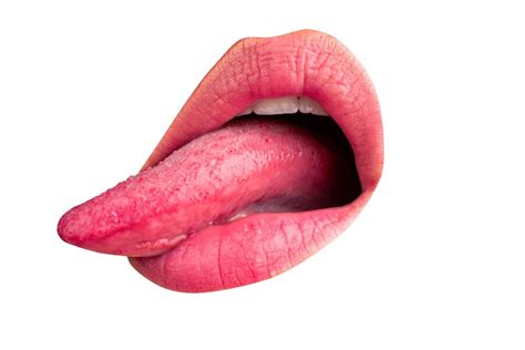 Premium Photo Long Tongue Macro Tongue Lick Lips Close Up Of Woman