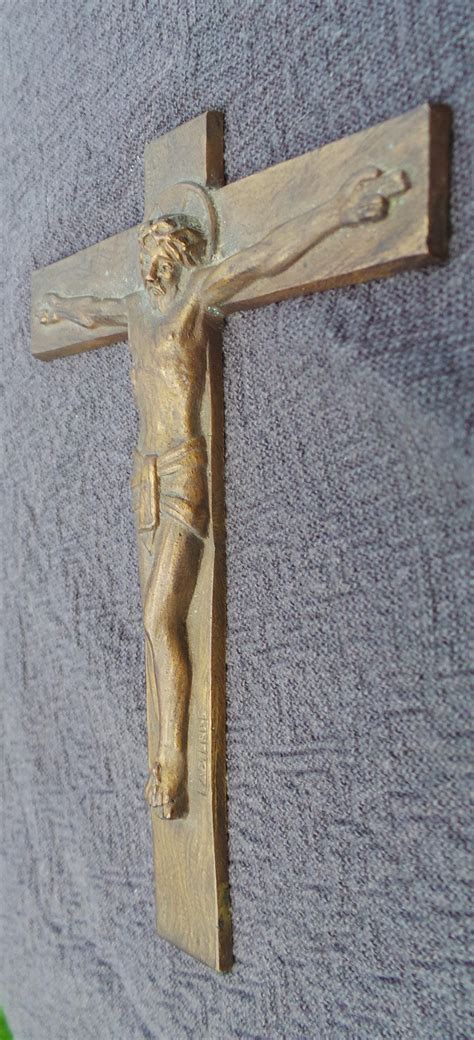 Reserved Antique French Bronze Wall Crucifix Gothic Cast Bronze