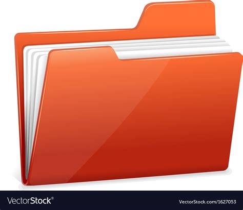 Red File Folder With Documents Royalty Free Vector Image