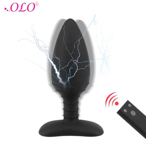 Olo 10 Frequency Wireless Remote Control Electric Shock Anal Plug Vibrator Sex Toys For Men