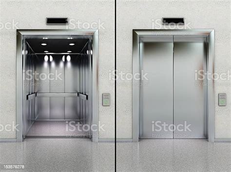 open and closed elevator 照片檔及更多 電梯 照片 電梯 門 室內 istock