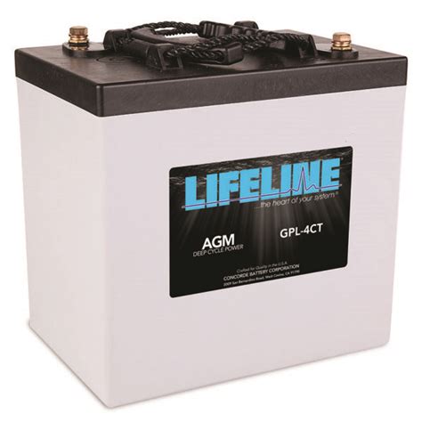 Lifeline Gpl 4ct 2v Marine And Rv Battery 6v 20hr Capacity 660ah