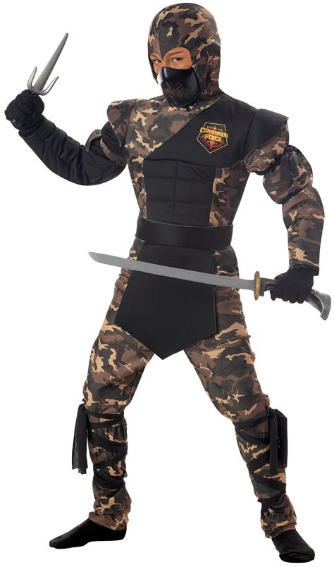 Ninja Special Ops Boys Halloween Fancy Dress Costume For Child L